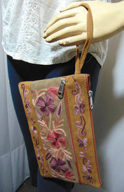 Kashmiri  Embroidery Leather wallet bag