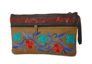 Kashmiri  Embroidery Leather wallet pouch
