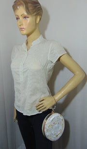 Round shape Pearls Chips clutch