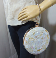 Round shape Pearls Chips clutch