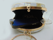 Round shape Pearls Chips clutch