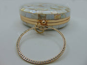 Round shape Pearls Chips clutch