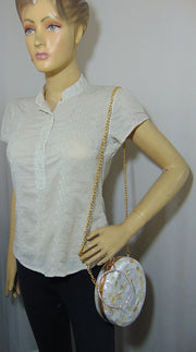 Round shape Pearls Chips clutch
