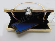 Rectangle slim shape Pearls Chips clutch