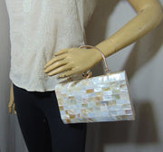 Rectangle slim shape Pearls Chips clutch