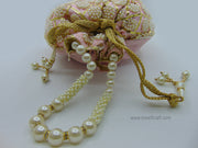 Pearl Embellished Silk Potli Bag