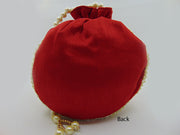 Pearl Embellished Silk Potli Potli Bag