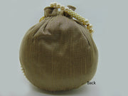 Pearl Embellished Silk Potli Potli Bag