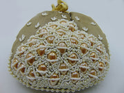 Pearl Embellished Silk Potli Potli Bag