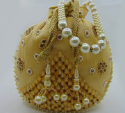 Embellished Silk Potli Potli Bag