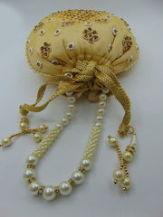 Embellished Silk Potli Potli Bag