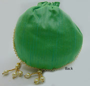 Pearl Embellished Silk Potli Potli Bag