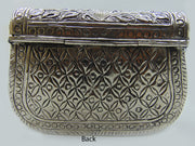 Brass Hand Carving Silver Plated Metal Antique Ladies Clutch