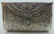 Brass Hand engraving Silver Box Clutch