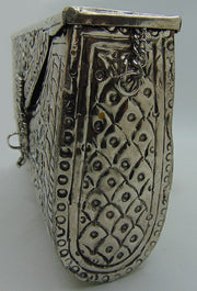 Brass Hand engraving Silver Box Clutch