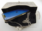 Brass Hand engraving Silver Box Clutch