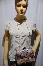 ABALONE MOTHER OF PEARL CLUTCH MOP SHELL BAG