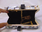 HANDMADE MOTHER OF PEARL METAL HANDBAGS