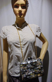 HANDMADE MOTHER OF PEARL METAL HANDBAGS