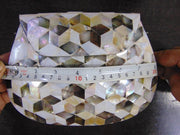 METAL STUDDED MOTHER OF PEARL CLUTCH MOP SHELL BAG