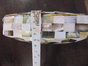 METAL STUDDED MOTHER OF PEARL CLUTCH MOP SHELL BAG