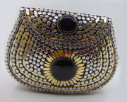 Metal stud clutch party sling bag