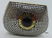 Metal stud clutch party sling bag
