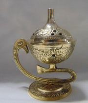 Antique Embossed Brass Incense Burner
