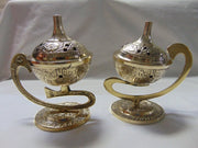 Plain Handle Brass Incense Burner Embossed