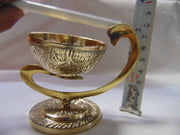 Plain Handle Brass Incense Burner Embossed