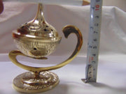 Plain Handle Brass Incense Burner Embossed