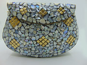 seashell Mosaic metal stud clutch bags
