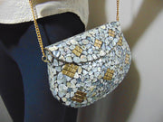 seashell Mosaic metal stud clutch bags