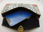 seashell Mosaic metal clasp clutch bags