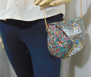 Multi Mosaic Stone clutch party bag