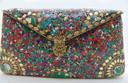 Natural Stone Mosaic Clutch Bag