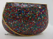 Multi Mosaic Stone clutch party bag