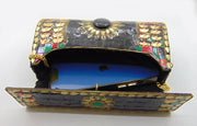 mosaic metal Stone clutch party sling bag
