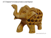 HANDMADE EMBOSSED WOODEN ELEPHANT STATUE