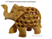 HANDMADE EMBOSSED WOODEN ELEPHANT STATUE