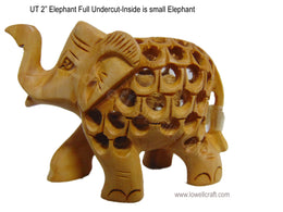 HANDMADE EMBOSSED WOODEN ELEPHANT STATUE