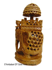 WOODEN TOWER ELEPHANT FOR DECORATION