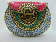 sea shell Multi Mosaic clutch bags