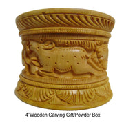 ROUND WOOD CARVING GIFT BOX