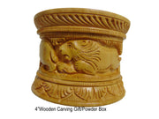ROUND WOOD CARVING GIFT BOX