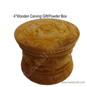 ROUND WOOD CARVING GIFT BOX