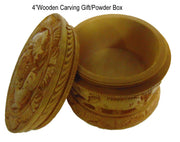 ROUND WOOD CARVING GIFT BOX