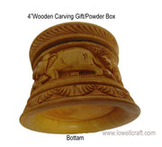 ROUND WOOD CARVING GIFT BOX