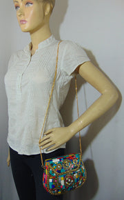 Heart shape Stone Mosaic Clutch Bag