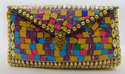 Rectangle shape hinge Mosaic Clutch Bag
